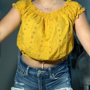 yellow crop top